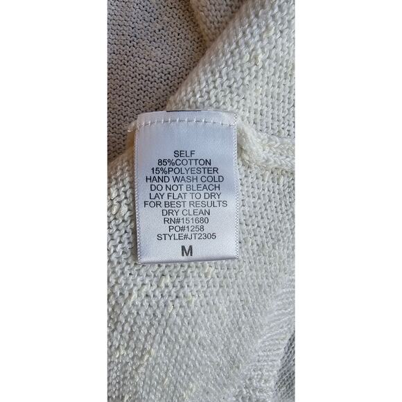 Storia Star Fringe Hem Boat Neck Sweater Emb Stars Oversized Womens Size M - Picture 8 of 8